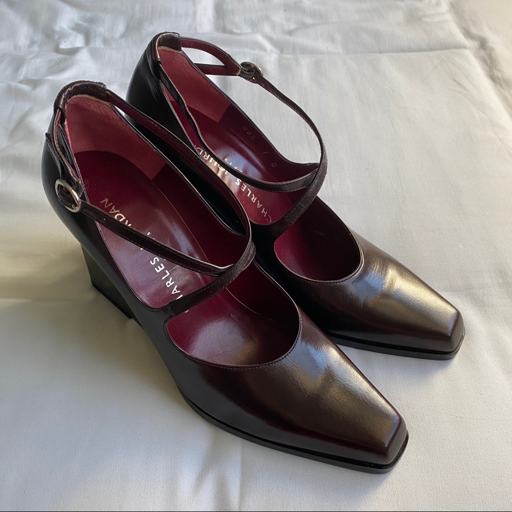 Charles Jourdan Brown Close-Toe Wedges